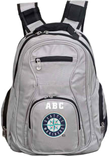 Seattle Mariners Grey Personalized Monogram Premium Backpack
