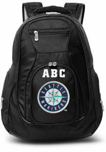 Seattle Mariners Black Personalized Monogram Premium Backpack