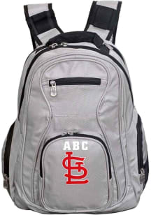 St Louis Cardinals Grey Personalized Monogram Premium Backpack