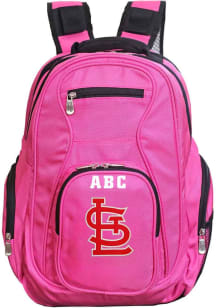 St Louis Cardinals Pink Personalized Monogram Premium Backpack