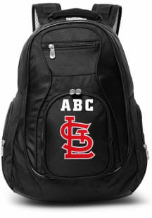 St Louis Cardinals Black Personalized Monogram Premium Backpack