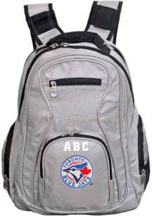 Toronto Blue Jays Grey Personalized Monogram Premium Backpack