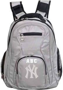 New York Yankees Grey Personalized Monogram Premium Backpack