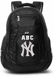 New York Yankees Black Personalized Monogram Premium Backpack
