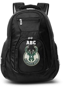 Milwaukee Bucks Black Personalized Monogram Premium Backpack