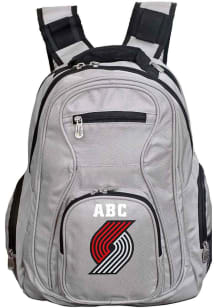 Portland Trail Blazers Grey Personalized Monogram Premium Backpack