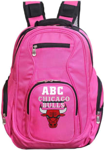 Chicago Bulls Pink Personalized Monogram Premium Backpack