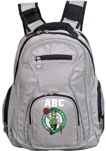 Boston Celtics Grey Personalized Monogram Premium Backpack