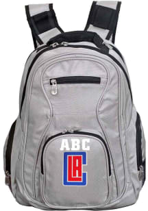 Los Angeles Clippers Grey Personalized Monogram Premium Backpack