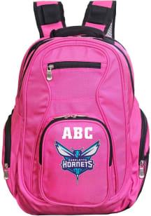 Charlotte Hornets Pink Personalized Monogram Premium Backpack