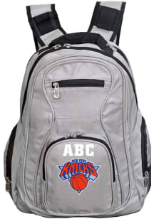 New York Knicks Grey Personalized Monogram Premium Backpack