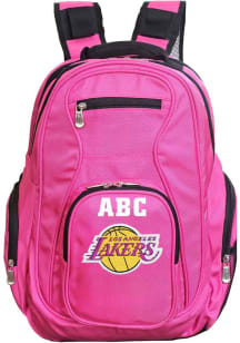 Los Angeles Lakers Pink Personalized Monogram Premium Backpack