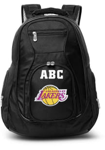 Los Angeles Lakers Black Personalized Monogram Premium Backpack