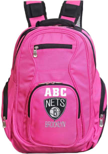 Brooklyn Nets Pink Personalized Monogram Premium Backpack