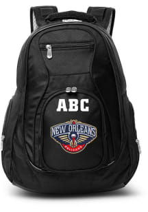 New Orleans Pelicans Black Personalized Monogram Premium Backpack
