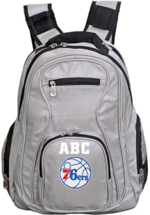 Philadelphia 76ers Grey Personalized Monogram Premium Backpack