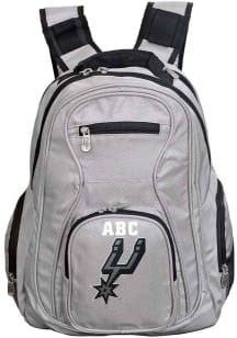 San Antonio Spurs Grey Personalized Monogram Premium Backpack