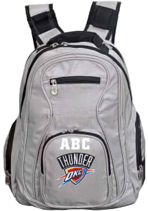 Oklahoma City Thunder Grey Personalized Monogram Premium Backpack