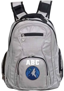 Minnesota Timberwolves Grey Personalized Monogram Premium Backpack