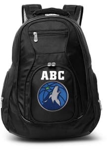 Minnesota Timberwolves Black Personalized Monogram Premium Backpack