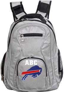 Buffalo Bills Grey Personalized Monogram Premium Backpack
