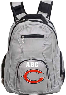 Chicago Bears Grey Personalized Monogram Premium Backpack