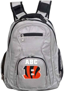 Cincinnati Bengals Grey Personalized Monogram Premium Backpack
