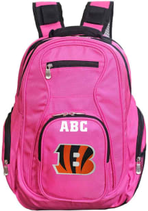 Cincinnati Bengals Pink Personalized Monogram Premium Backpack