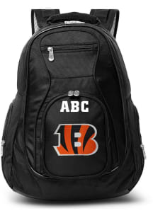 Cincinnati Bengals Black Personalized Monogram Premium Backpack