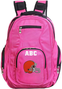 Cleveland Browns Pink Personalized Monogram Premium Backpack