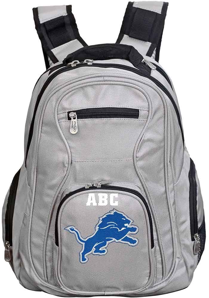 Mojo Detroit Lions Grey Personalized Monogram Campus Backpack