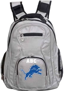 Detroit Lions Grey Personalized Monogram Premium Backpack