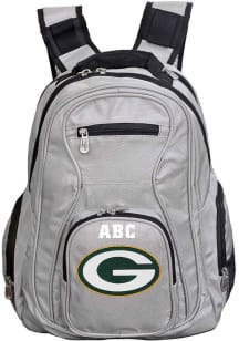 Green Bay Packers Grey Personalized Monogram Premium Backpack