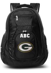 Green Bay Packers Black Personalized Monogram Premium Backpack