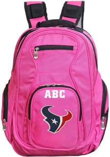 Houston Texans Pink Personalized Monogram Premium Backpack