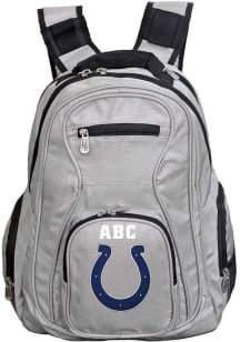 Indianapolis Colts Grey Personalized Monogram Premium Backpack