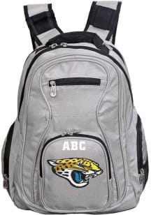 Jacksonville Jaguars Grey Personalized Monogram Premium Backpack