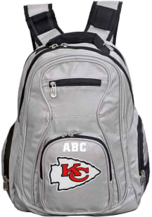 Kansas City Chiefs Grey Personalized Monogram Premium Backpack