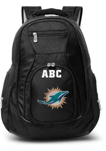 Miami Dolphins Black Personalized Monogram Premium Backpack