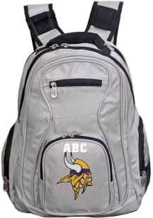 Minnesota Vikings Grey Personalized Monogram Premium Backpack
