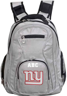 New York Giants Grey Personalized Monogram Premium Backpack