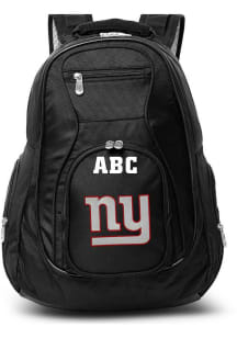 New York Giants Black Personalized Monogram Premium Backpack