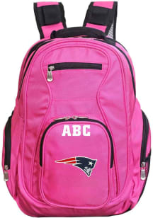 New England Patriots Pink Personalized Monogram Premium Backpack