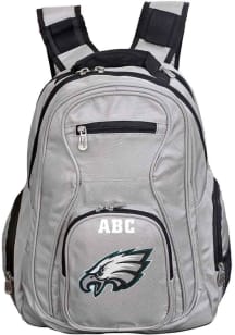 Philadelphia Eagles Grey Personalized Monogram Premium Backpack