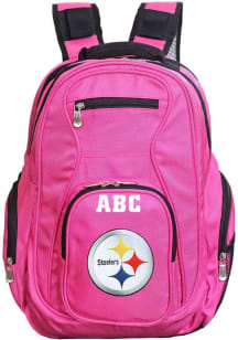 Pittsburgh Steelers Pink Personalized Monogram Premium Backpack