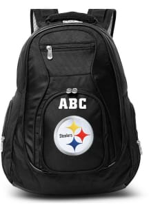 Pittsburgh Steelers Black Personalized Monogram Premium Backpack
