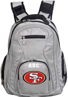 San Francisco 49ers Grey Personalized Monogram Premium Backpack
