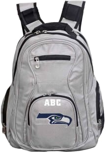 Seattle Seahawks Grey Personalized Monogram Premium Backpack