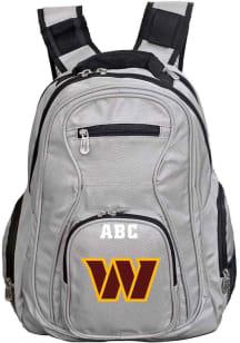Washington Commanders Grey Personalized Monogram Premium Backpack