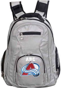 Colorado Avalanche Grey Personalized Monogram Premium Backpack